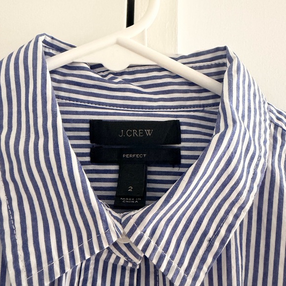 J-Crew Bee Embroidered Striped Shirt - Picture 2 of 3